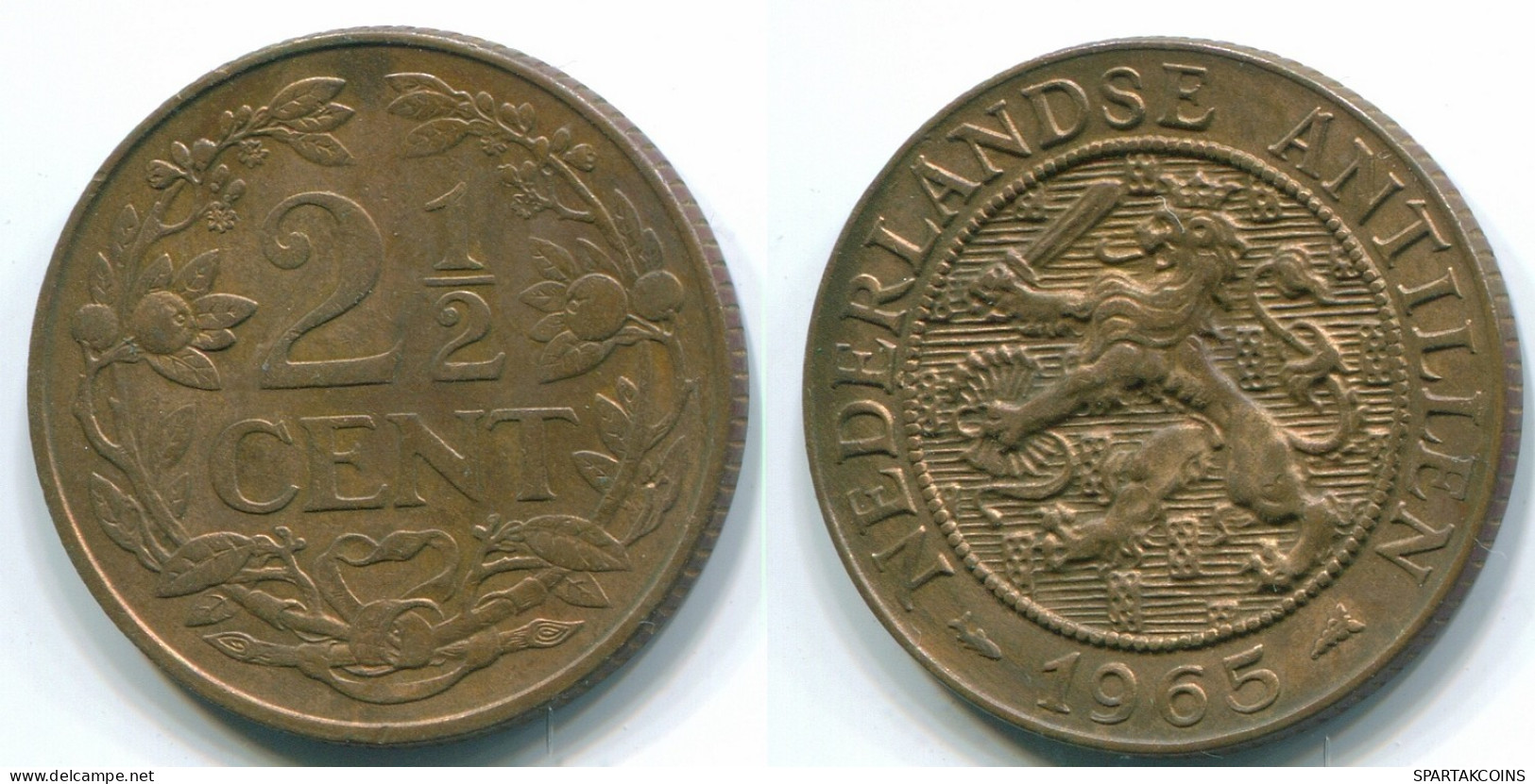 2 1/2 CENT 1965 CURACAO NEERLANDÉS NETHERLANDS Bronze Colonial Moneda #S10216.E.A - Curacao