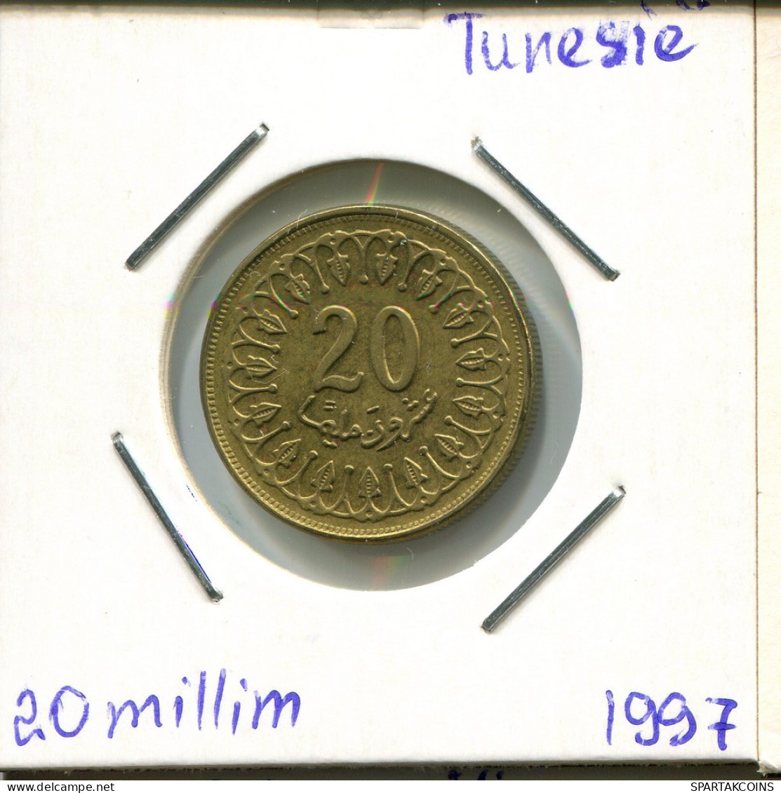20 MILLIMES 1997 TUNISIA Coin #AP824.2.U.A - Túnez