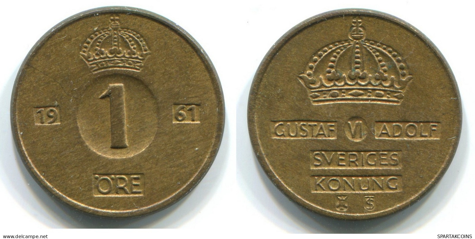 1 ORE 1961 SWEDEN Coin #WW1106.U.A - Suecia