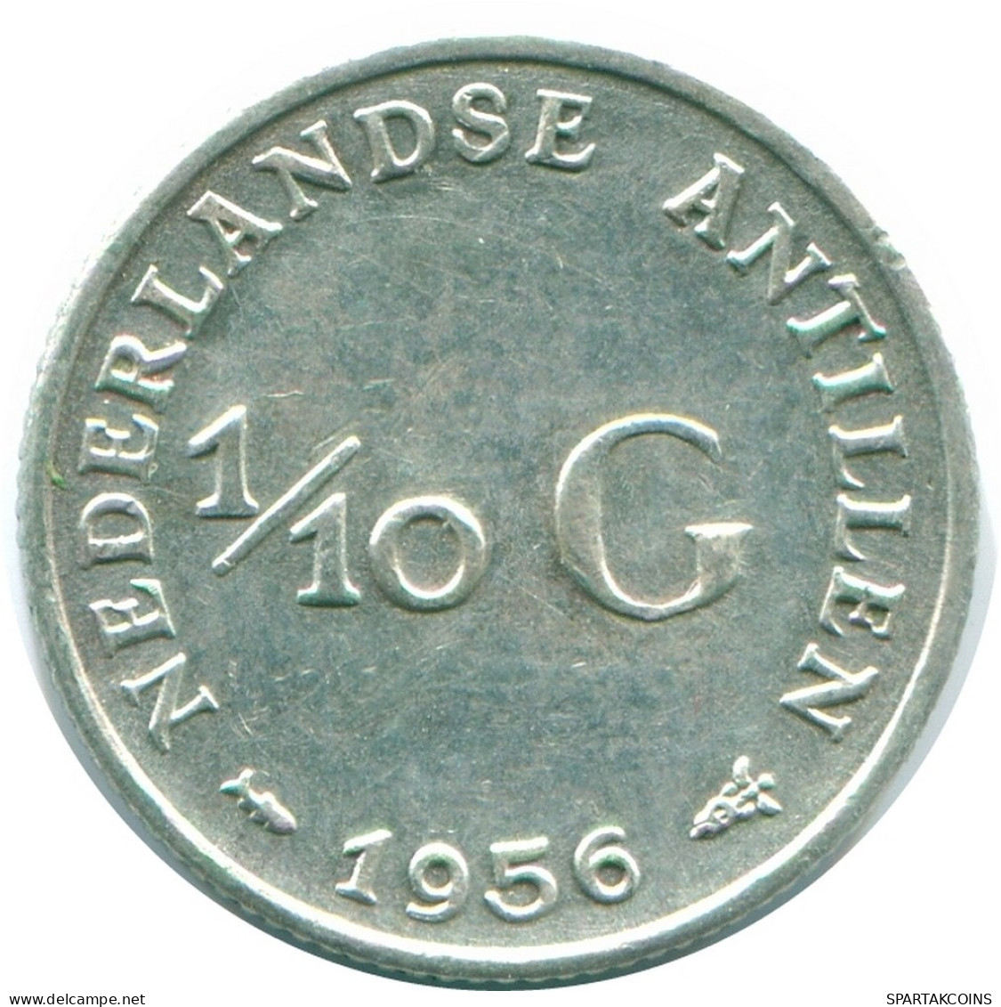 1/10 GULDEN 1956 NIEDERLÄNDISCHE ANTILLEN SILBER Koloniale Münze #NL12089.3.D.A - Antilles Néerlandaises