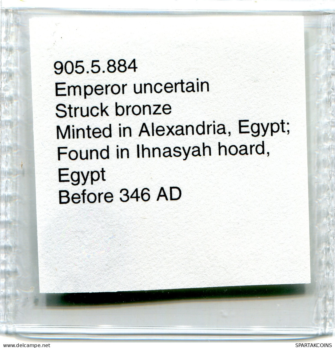 ROMAN Moneda MINTED IN ALEKSANDRIA FOUND IN IHNASYAH HOARD EGYPT #ANC10166.14.E.A - The Christian Empire (307 AD To 363 AD)