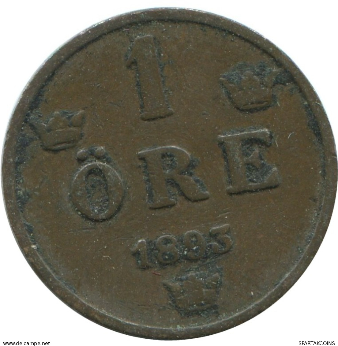 1 ORE 1893 SWEDEN Coin #AD425.2.U.A - Suecia