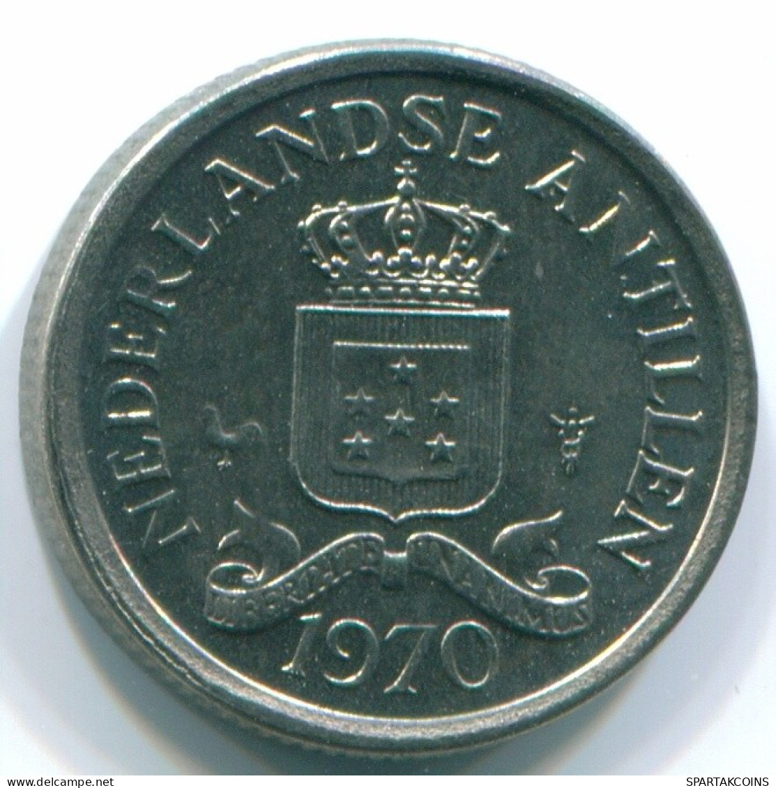 10 CENTS 1970 NETHERLANDS ANTILLES Nickel Colonial Coin #S13340.U.A - Nederlandse Antillen