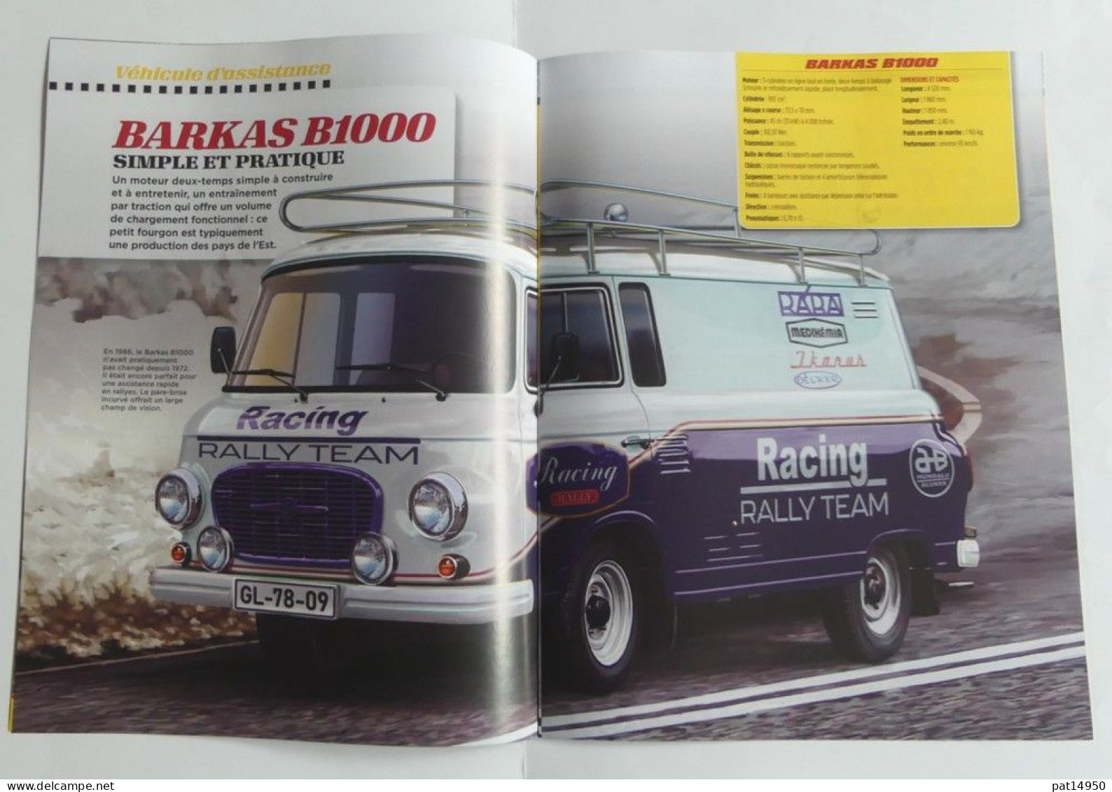 PAT14950 BARKAS B1000 RACING RALLY TEAM De 1984 / 1987 ASSISTANCE  RALLYE - Rally