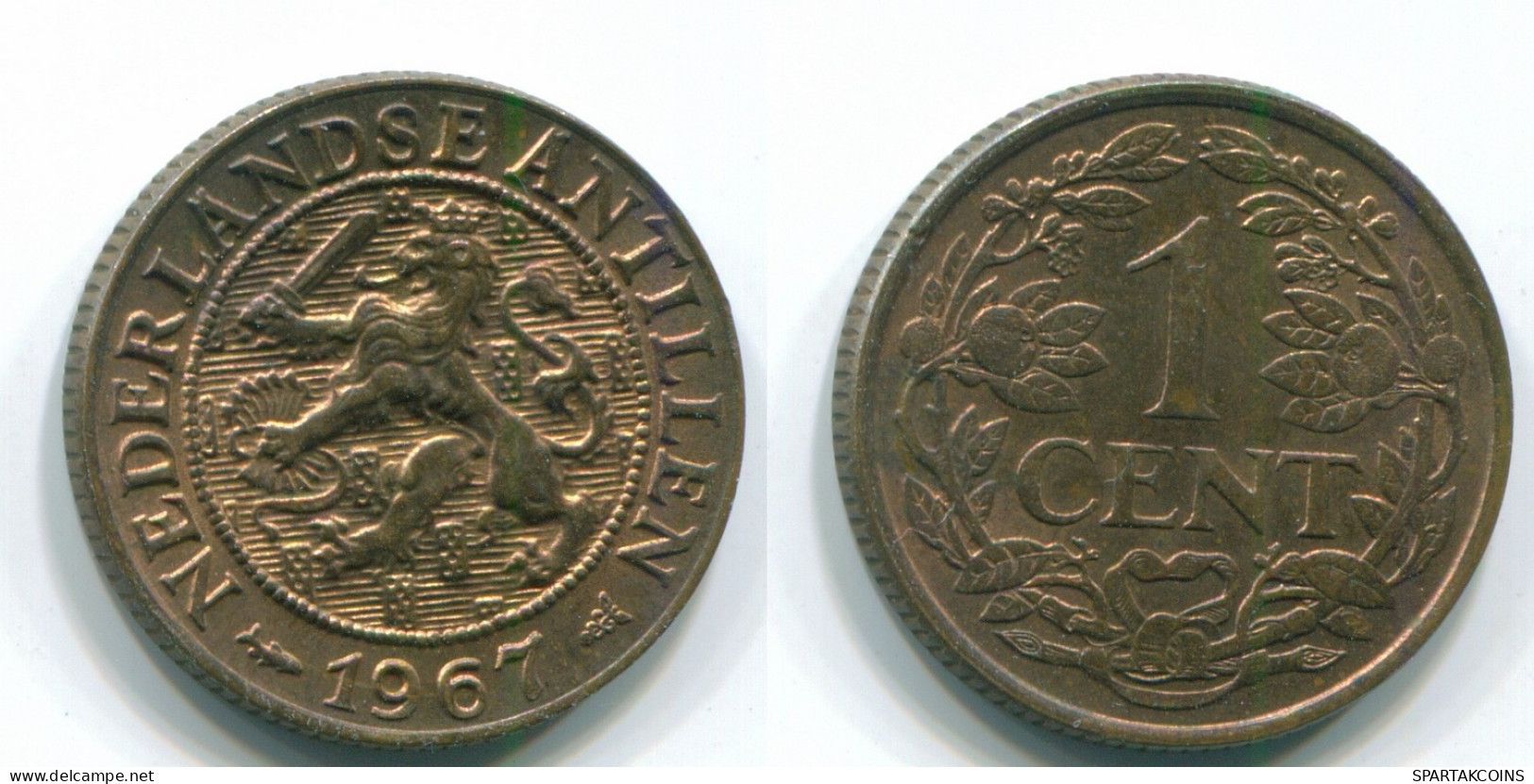 1 CENT 1967 ANTILLAS NEERLANDESAS Bronze Fish Colonial Moneda #S11140.E.A - Antille Olandesi