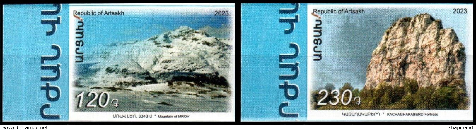 Artsakh 2023 «Sights Of Artsakh» 2v Self-adhesive. (imperforated) Quality:100% - Armenien