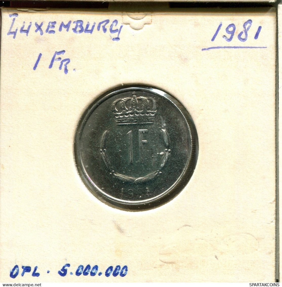 1 FRANC 1981 LUXEMBURGO LUXEMBOURG Moneda #AT217.E.A - Lussemburgo