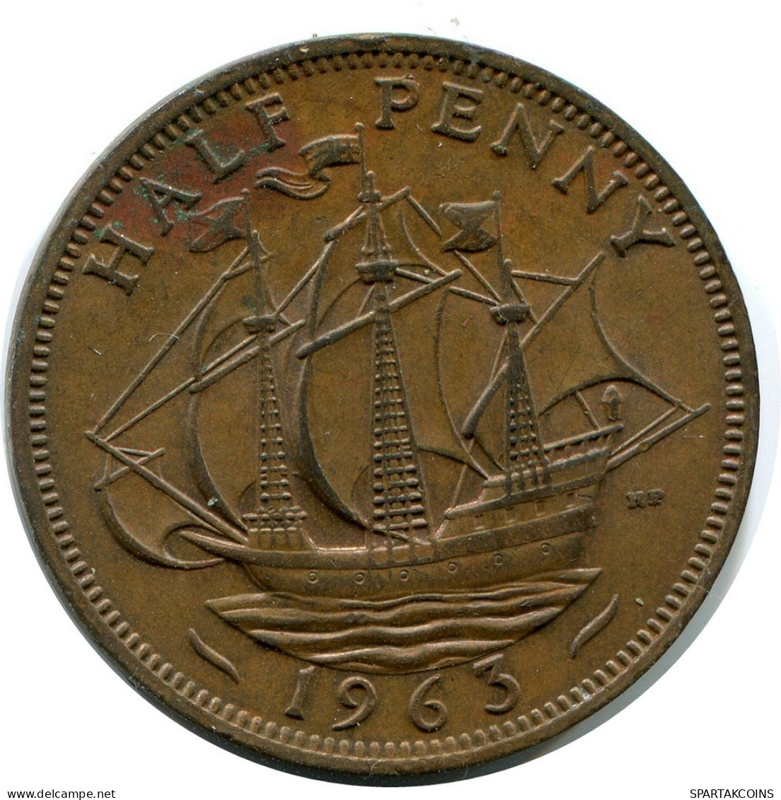 HALF PENNY 1963 UK GRANDE-BRETAGNE GREAT BRITAIN Pièce #AZ692.F.A - C. 1/2 Penny