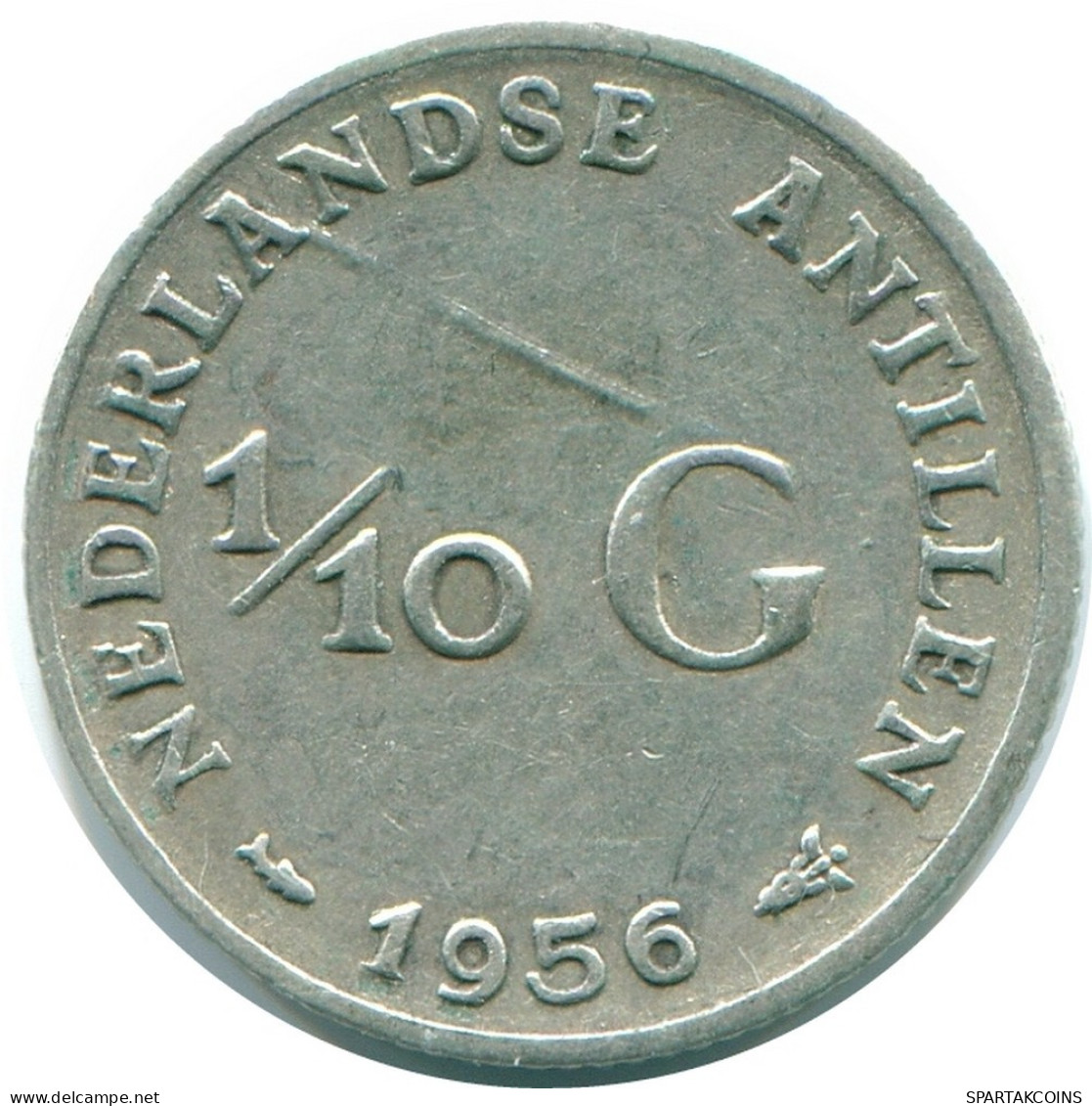 1/10 GULDEN 1956 NIEDERLÄNDISCHE ANTILLEN SILBER Koloniale Münze #NL12079.3.D.A - Nederlandse Antillen