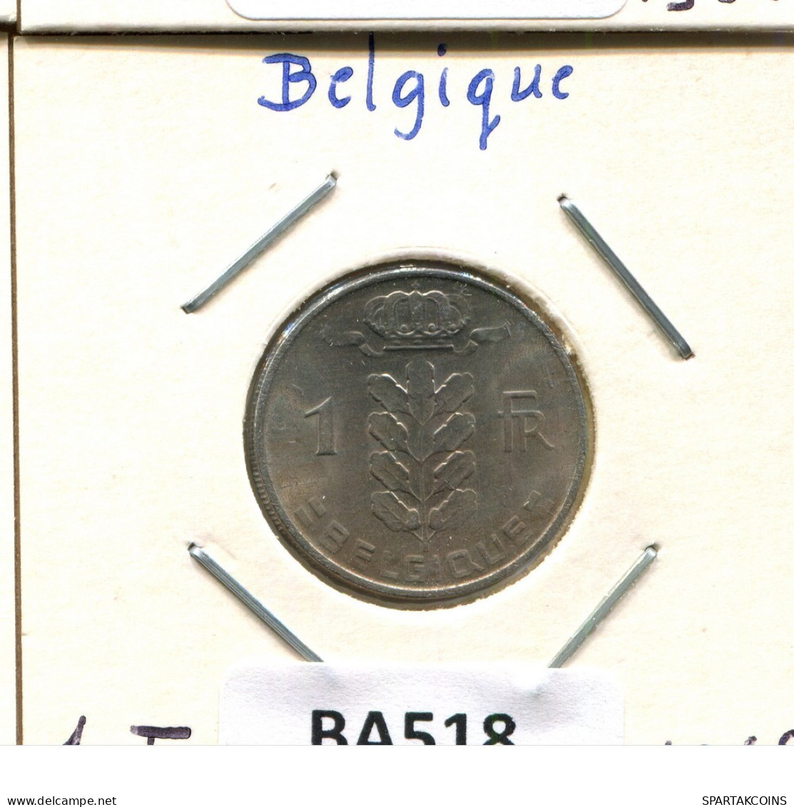 1 FRANC 1968 FRENCH Text BELGIQUE BELGIUM Pièce #BA518.F.A - 1 Franc