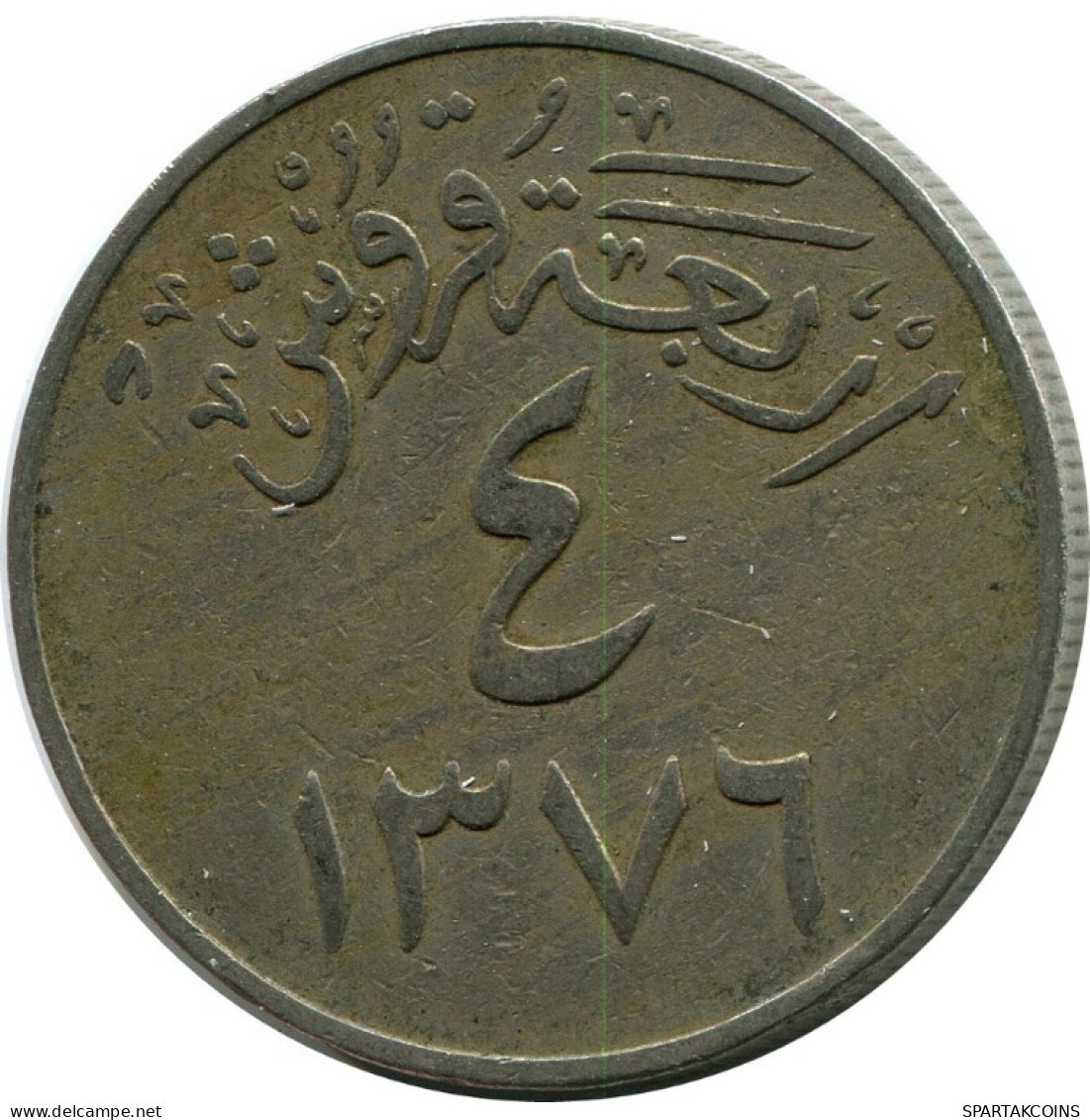 4 GHIRSH 1956 SAUDI ARABIA Islamic Coin #AK092.U.A - Saoedi-Arabië