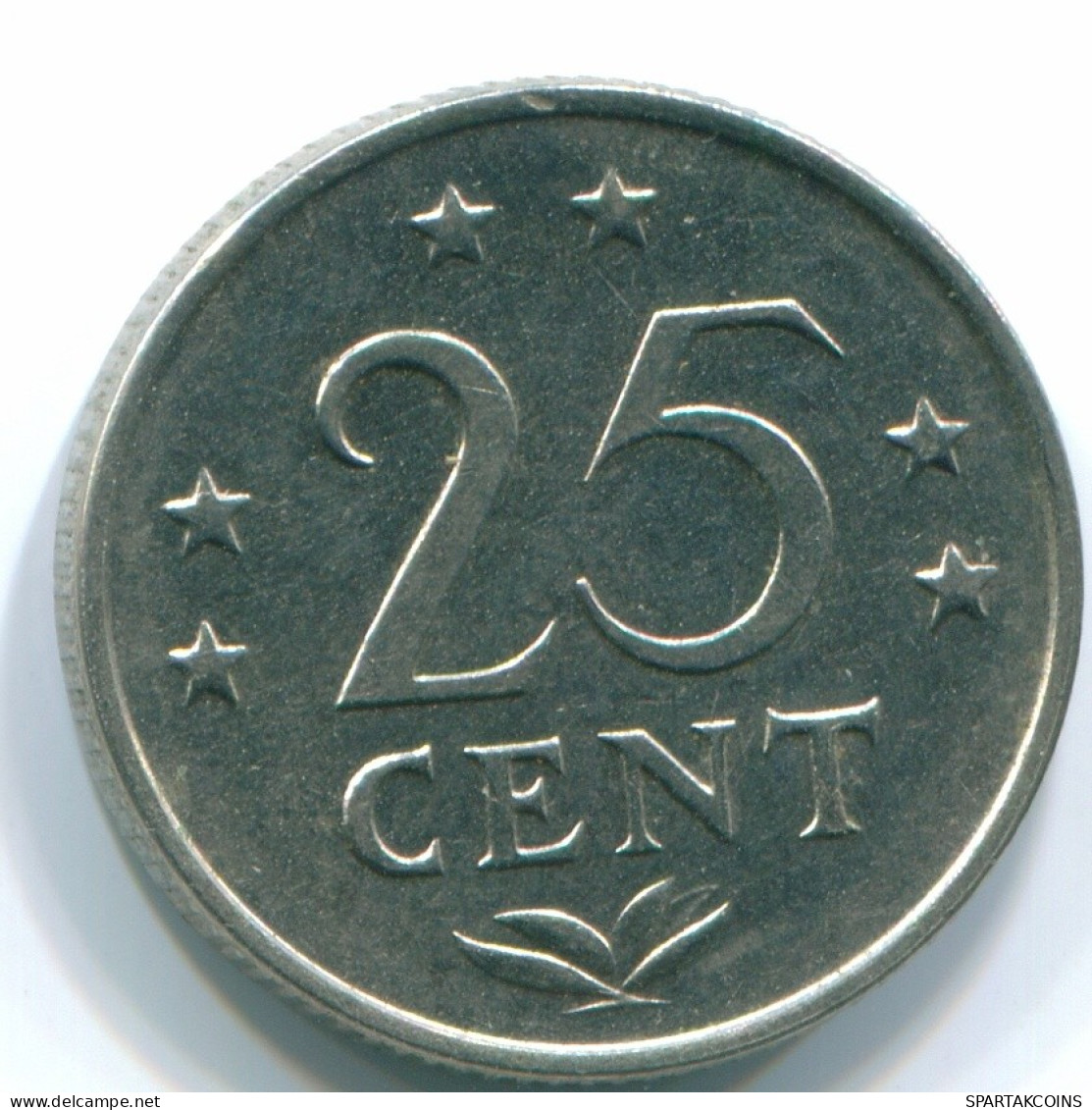 25 CENTS 1971 NETHERLANDS ANTILLES Nickel Colonial Coin #S11556.U.A - Antilles Néerlandaises