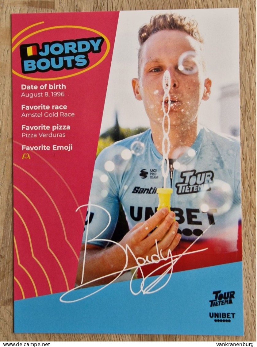 Card Jordy Bouts - Team Tour De Tietema-Unibet - 2024 - Cycling - Cyclisme - Ciclismo - Wielrennen - Wielrennen