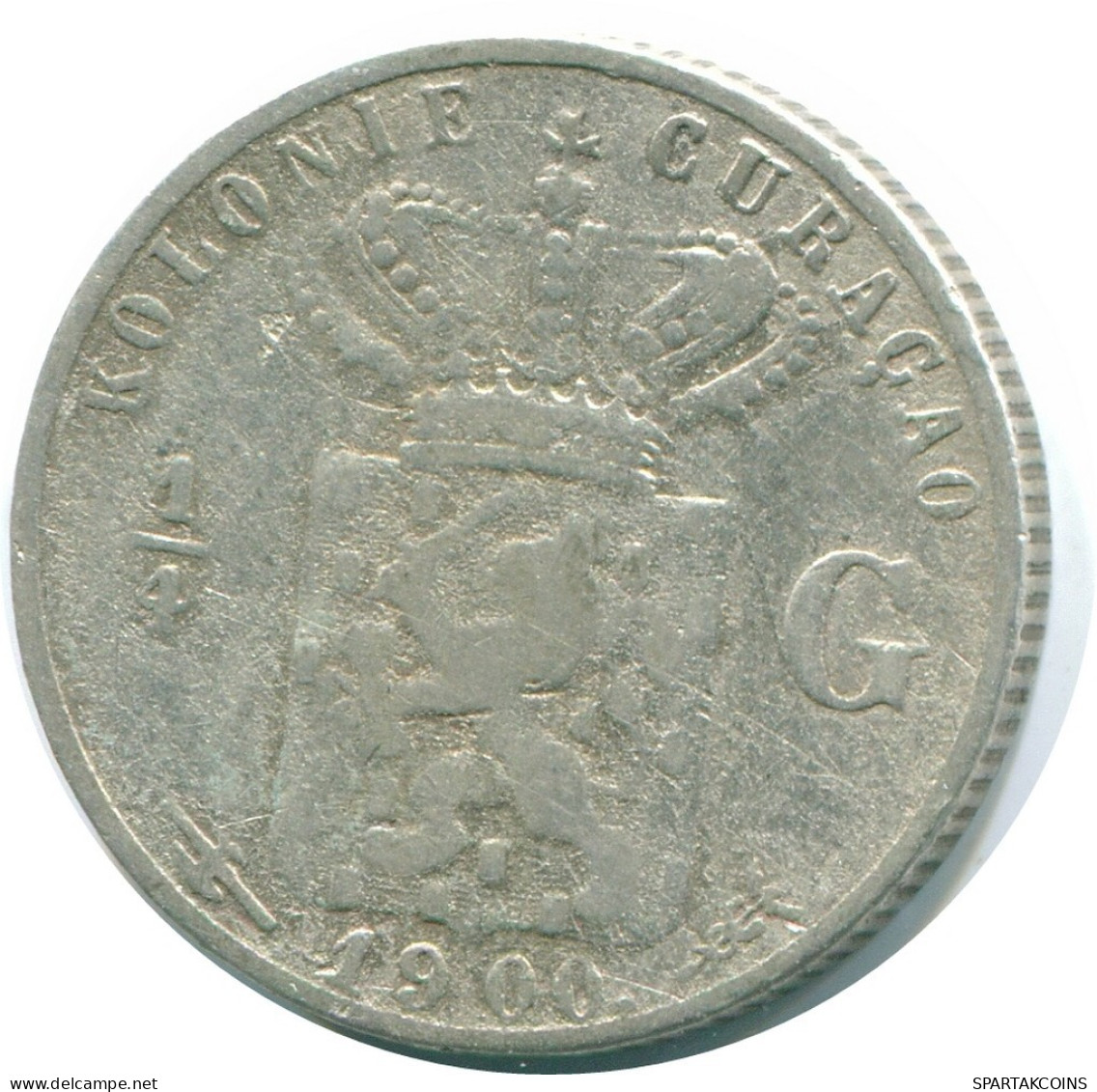 1/4 GULDEN 1900 CURACAO NEERLANDÉS NETHERLANDS PLATA Colonial #NL10432.4.E.A - Curacao