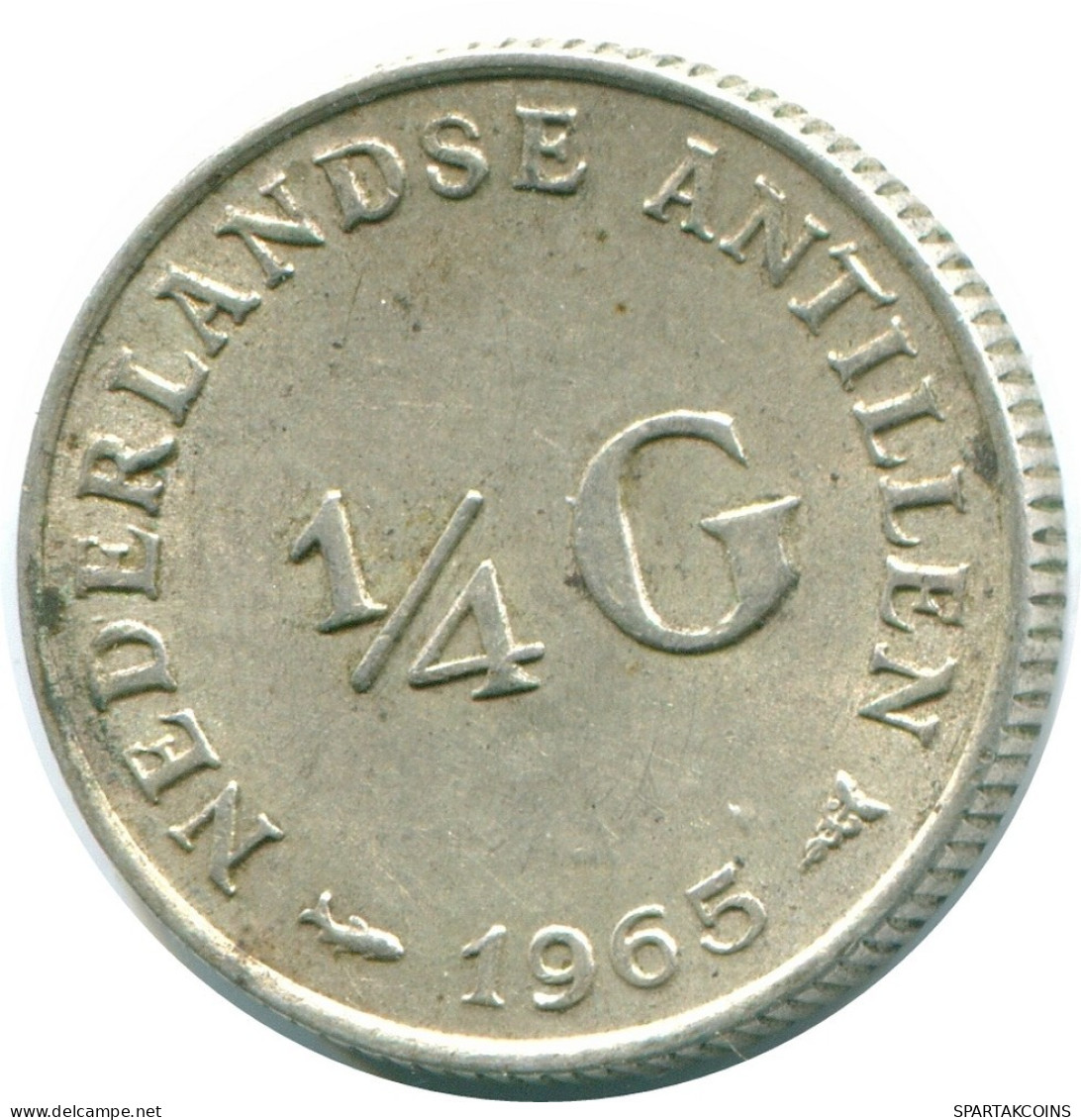 1/4 GULDEN 1965 NIEDERLÄNDISCHE ANTILLEN SILBER Koloniale Münze #NL11271.4.D.A - Nederlandse Antillen