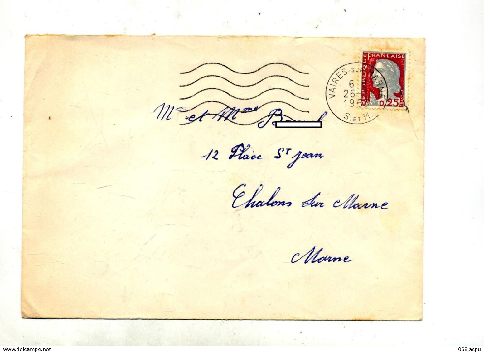 Lettre Flamme Muette Vaires  Sur Decaris - Mechanical Postmarks (Advertisement)