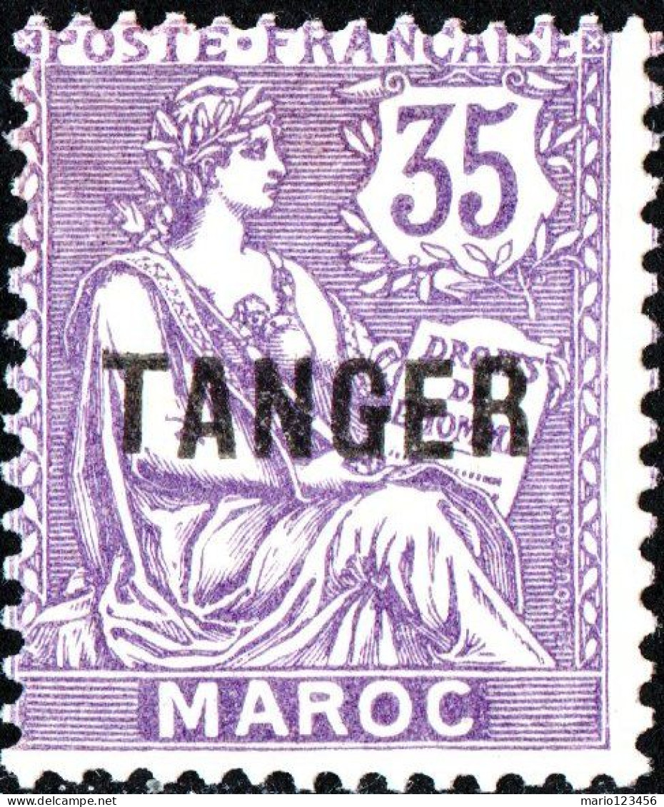 TANGERI, MAROCCO FRANCESE, FRENCH MOROCCO, TIPO MOUCHON, 1918, NUOVI (MLH*) Scott:FR-MA 83, Yt:MA 91 - Unused Stamps