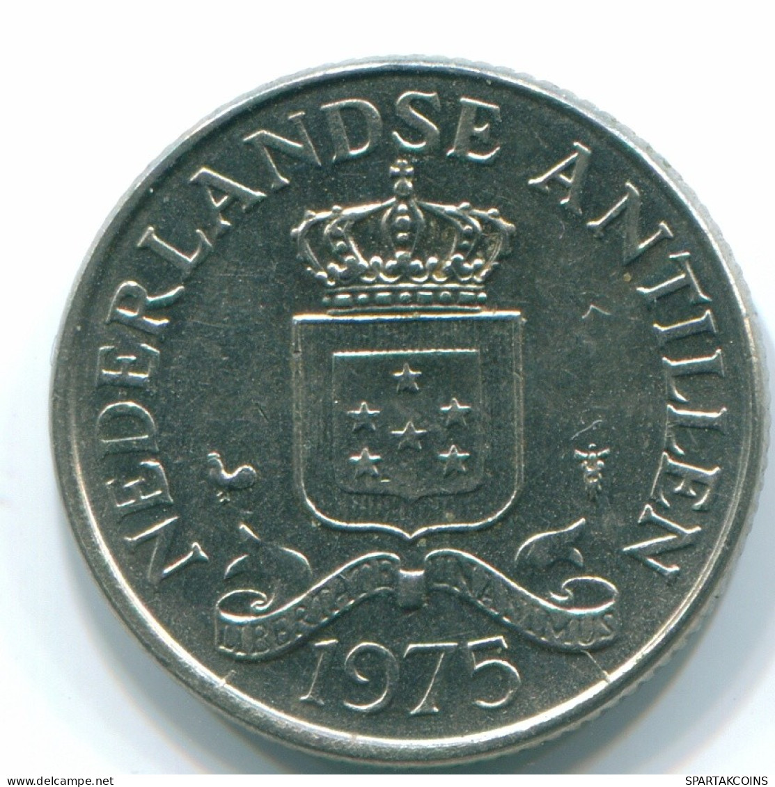 25 CENTS 1975 NIEDERLÄNDISCHE ANTILLEN Nickel Koloniale Münze #S11602.D.A - Niederländische Antillen