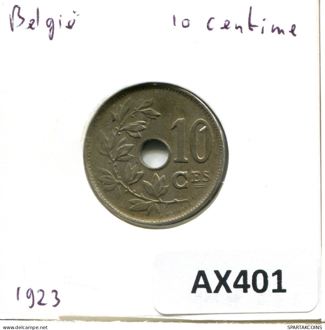 10 CENTIMES 1923 BÉLGICA BELGIUM Moneda DUTCH Text #AX401.E.A - 10 Centimes