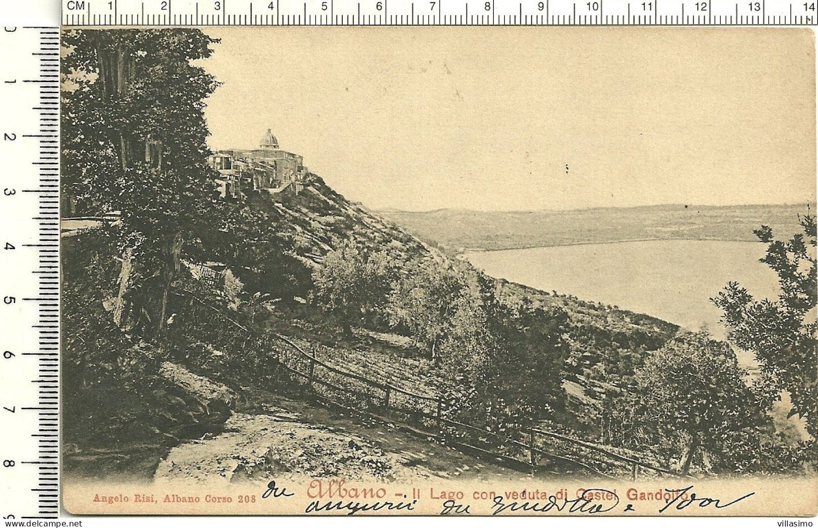 ROMA - ALBANO - IL LAGO CON VEDUTA DI CASTEL GANDOLFO - VG. 1905 - Viste Panoramiche, Panorama