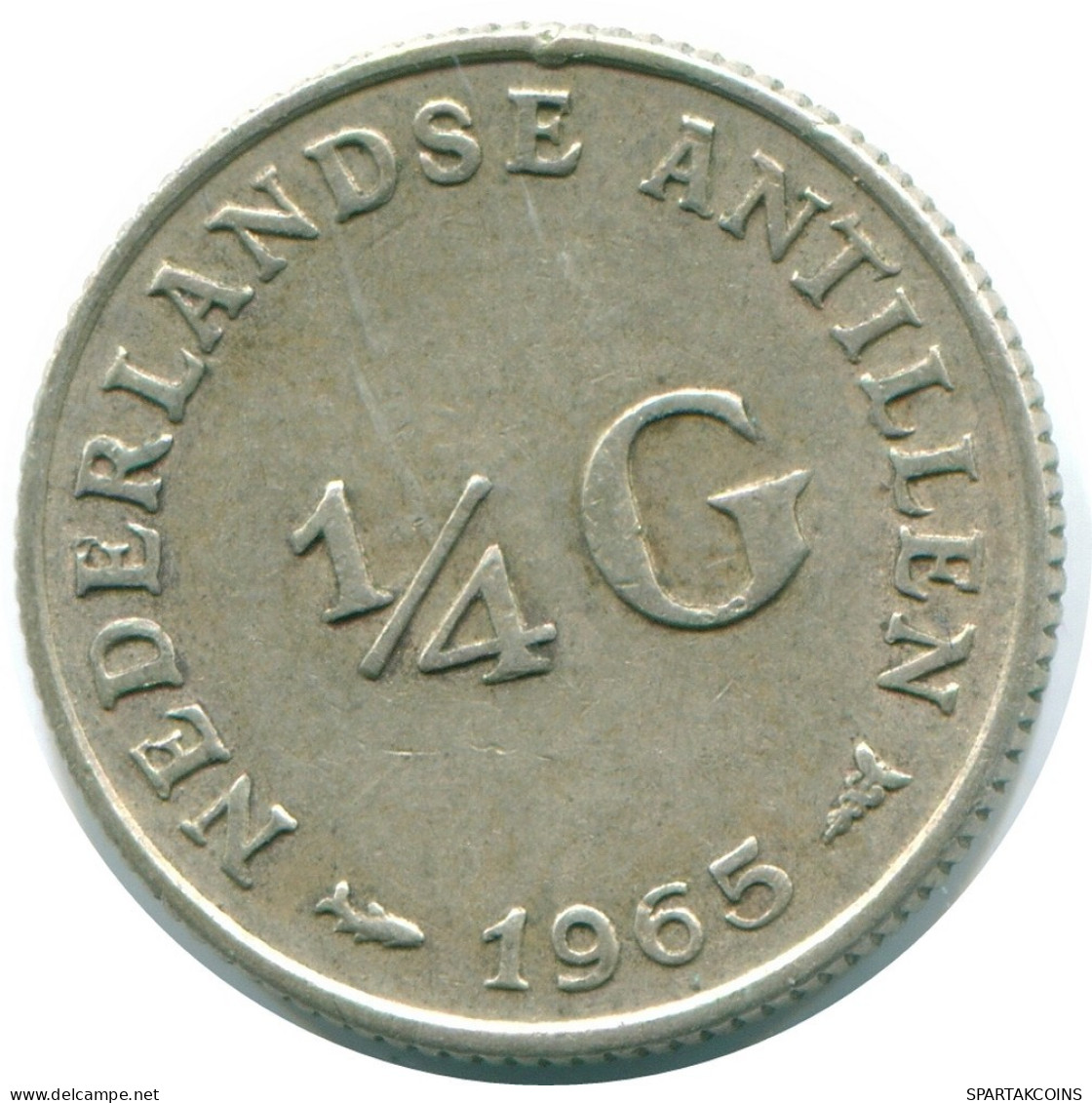 1/4 GULDEN 1965 NIEDERLÄNDISCHE ANTILLEN SILBER Koloniale Münze #NL11281.4.D.A - Netherlands Antilles