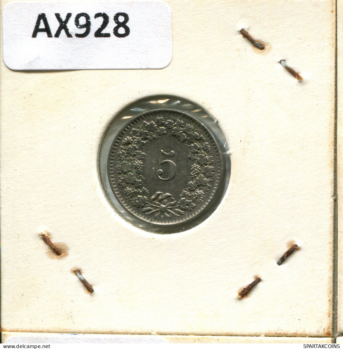 5 RAPPEN 1959 B SCHWEIZ SWITZERLAND Münze #AX928.3.D.A - Altri & Non Classificati