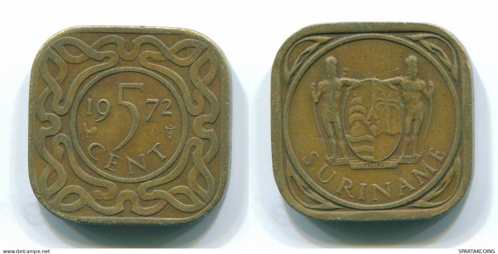 5 CENTS 1972 SURINAME Netherlands Nickel-Brass Colonial Coin #S12959.U.A - Surinam 1975 - ...