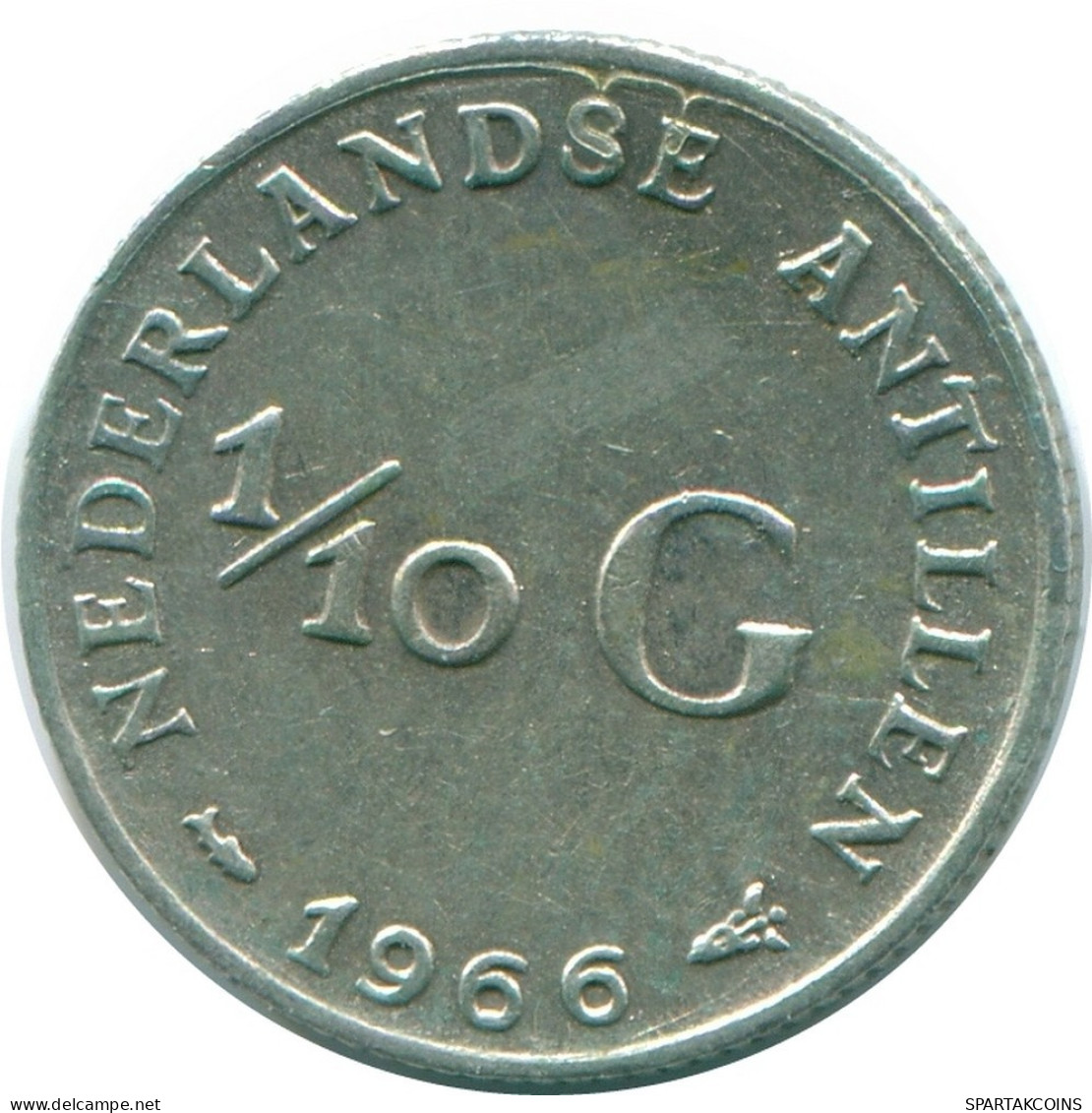 1/10 GULDEN 1966 NIEDERLÄNDISCHE ANTILLEN SILBER Koloniale Münze #NL12711.3.D.A - Netherlands Antilles