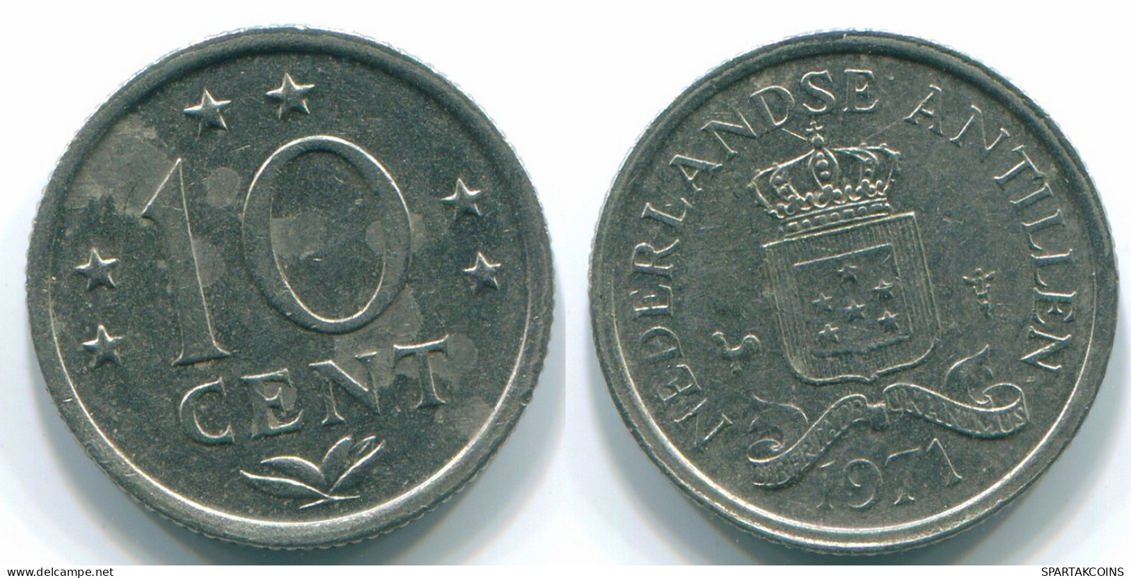 10 CENTS 1971 NIEDERLÄNDISCHE ANTILLEN Nickel Koloniale Münze #S13412.D.A - Nederlandse Antillen