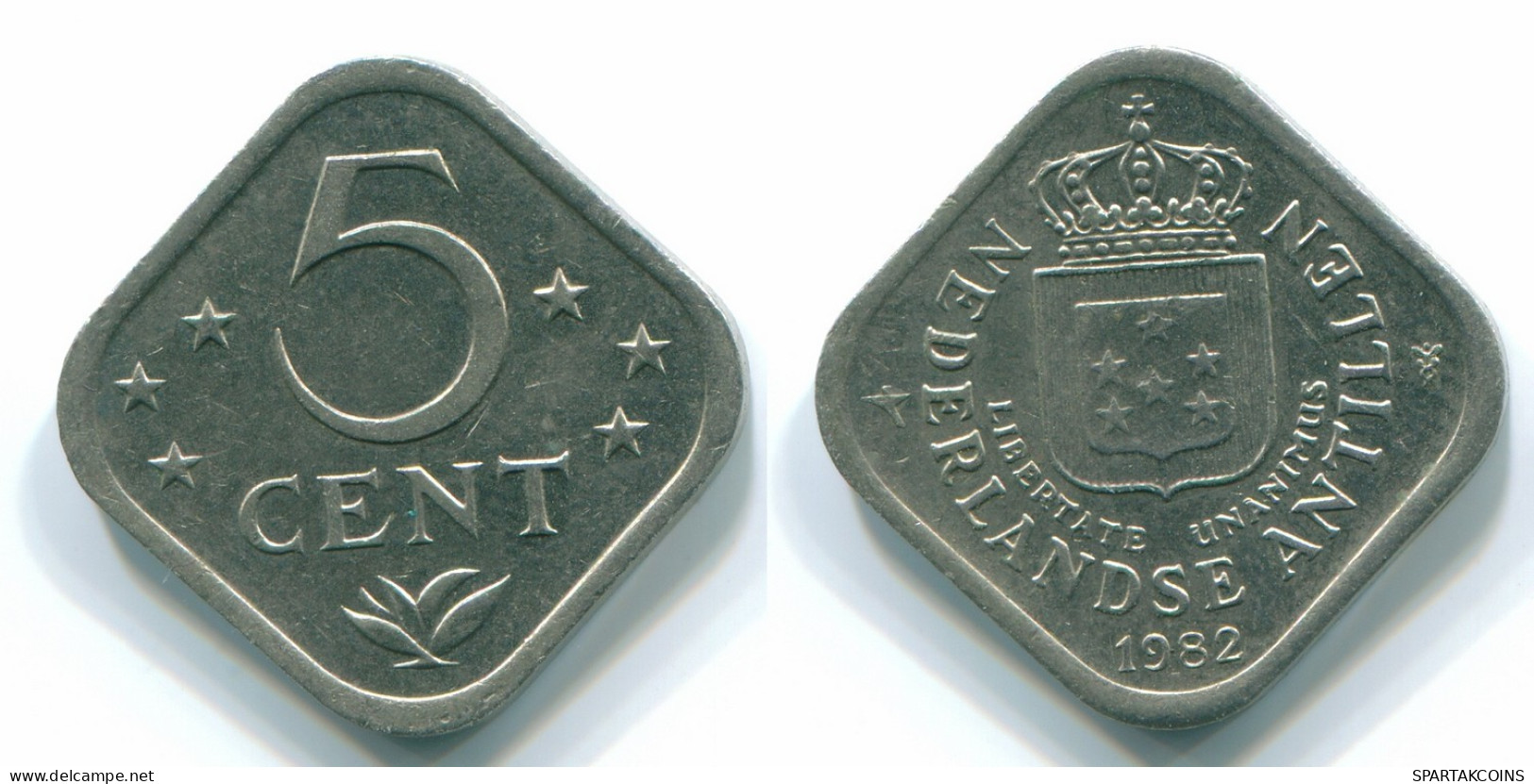 5 CENTS 1982 ANTILLAS NEERLANDESAS Nickel Colonial Moneda #S12349.E.A - Netherlands Antilles