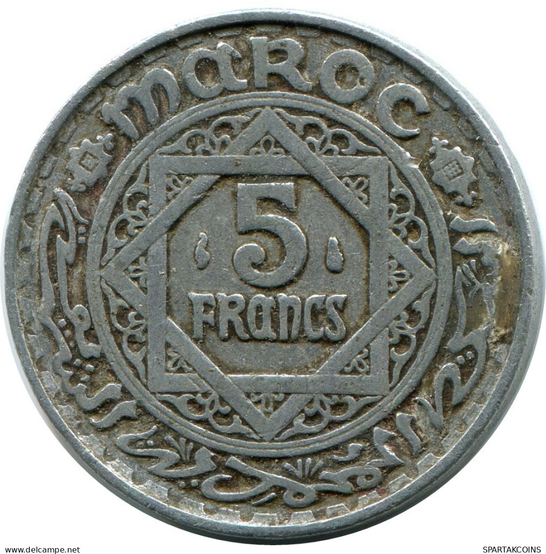 5 FRANCS 1950 MOROCCO Coin #AP256.U.A - Marokko