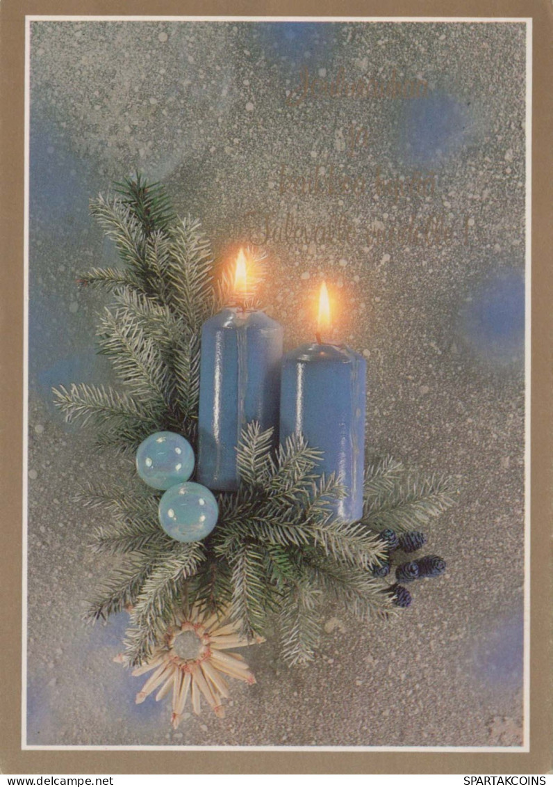 Buon Anno Natale CANDELA Vintage Cartolina CPSM #PAZ397.A - Nouvel An