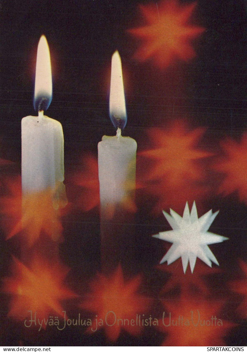 Neujahr Weihnachten KERZE Vintage Ansichtskarte Postkarte CPSM #PAZ384.A - Nouvel An