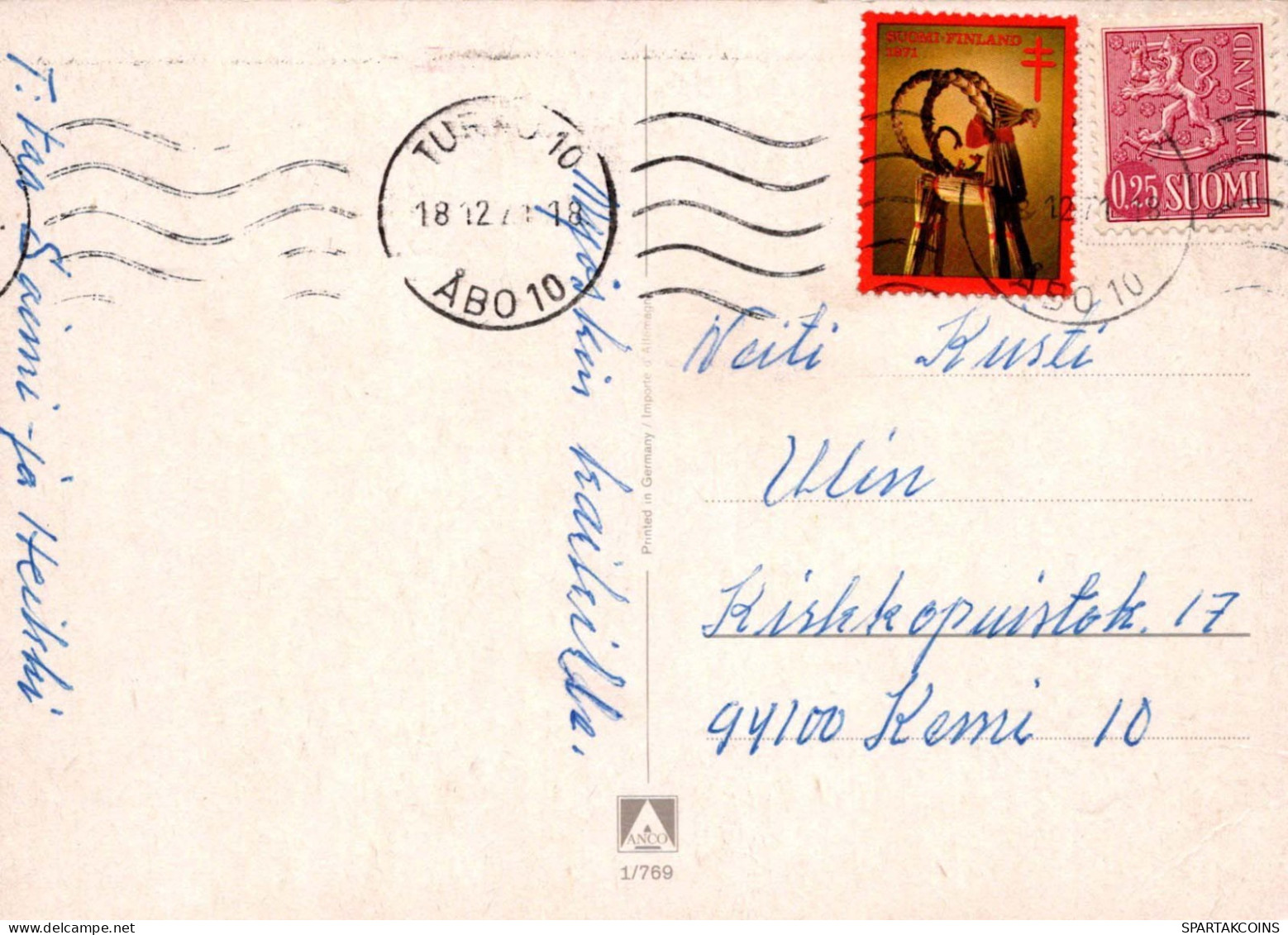 Neujahr Weihnachten KERZE Vintage Ansichtskarte Postkarte CPSM #PAZ384.A - Nouvel An