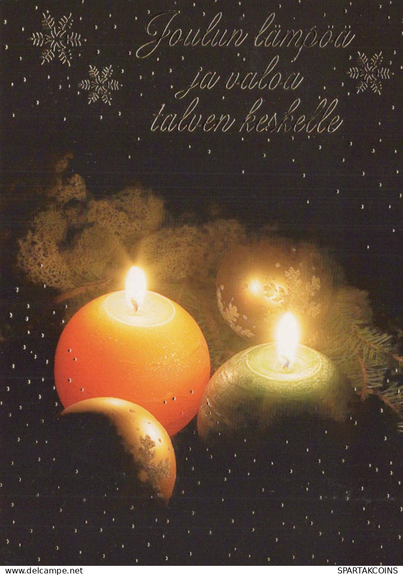 Buon Anno Natale CANDELA Vintage Cartolina CPSM #PAZ282.A - Nouvel An