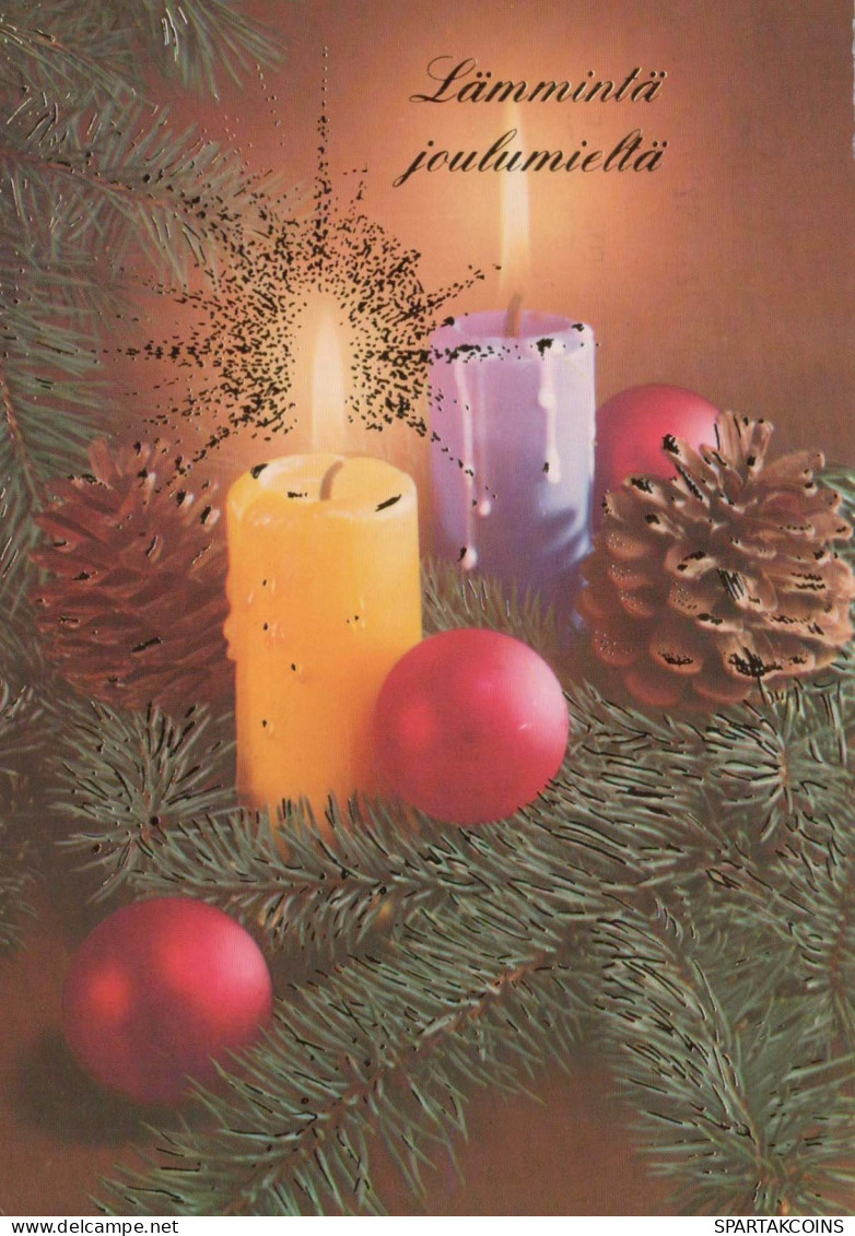Happy New Year Christmas CANDLE Vintage Postcard CPSM #PAZ285.A - Nouvel An