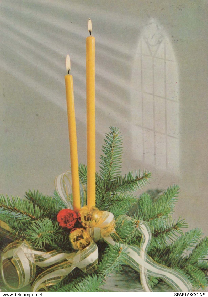 Happy New Year Christmas CANDLE Vintage Postcard CPSM #PAZ245.A - Nouvel An
