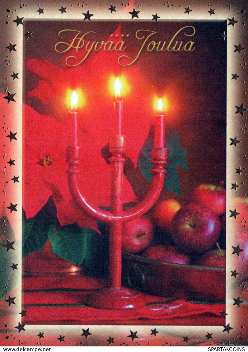 Neujahr Weihnachten KERZE Vintage Ansichtskarte Postkarte CPSM #PAW347.A - Nouvel An