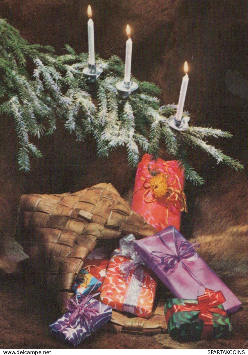 Neujahr Weihnachten KERZE Vintage Ansichtskarte Postkarte CPSM #PAW197.A - Nouvel An