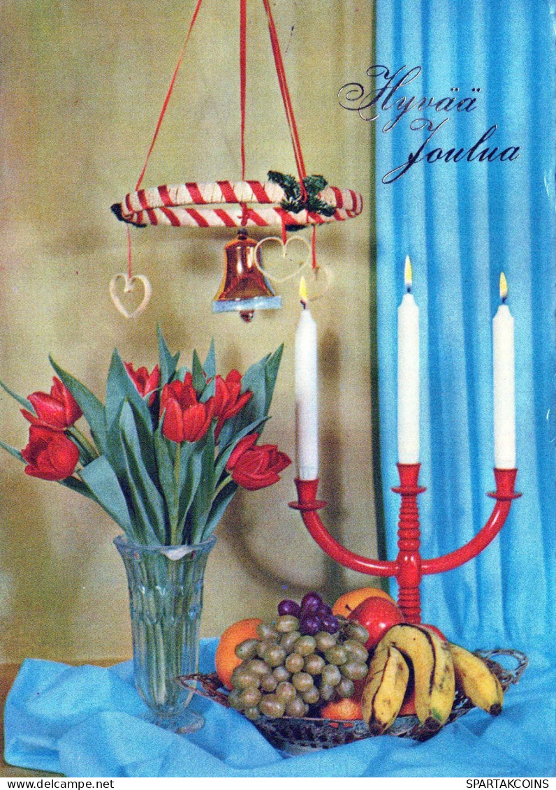 Neujahr Weihnachten KERZE Vintage Ansichtskarte Postkarte CPSM #PAW247.A - Nouvel An