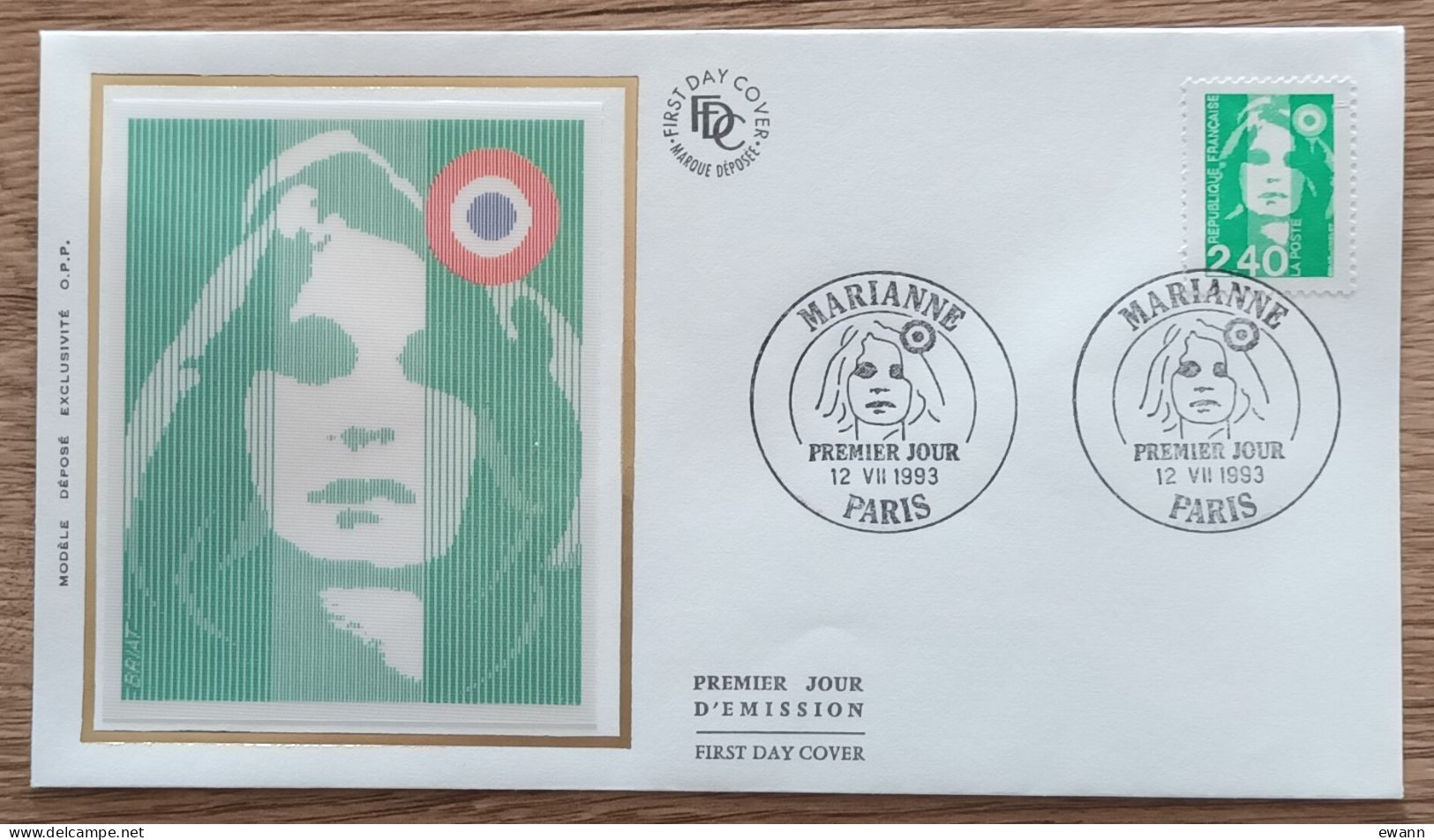 FDC 1993 - YT N°2820 - MARIANNE DU BICENTENAIRE - PARIS - 1990-1999