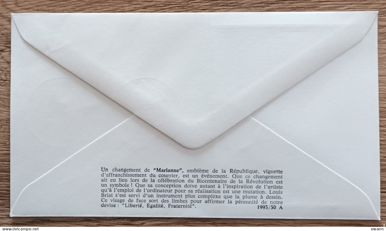 FDC 1993 - YT N°2820 - MARIANNE DU BICENTENAIRE - PARIS - 1990-1999