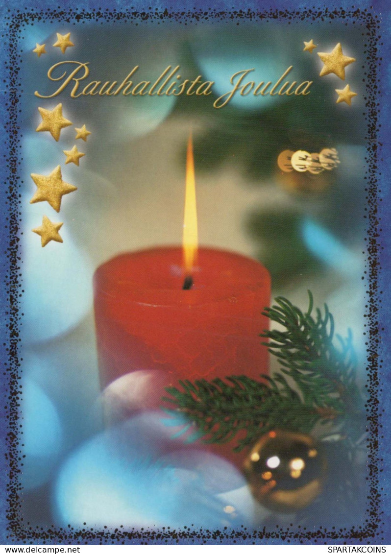 Buon Anno Natale CANDELA Vintage Cartolina CPSM #PAV574.A - Nouvel An