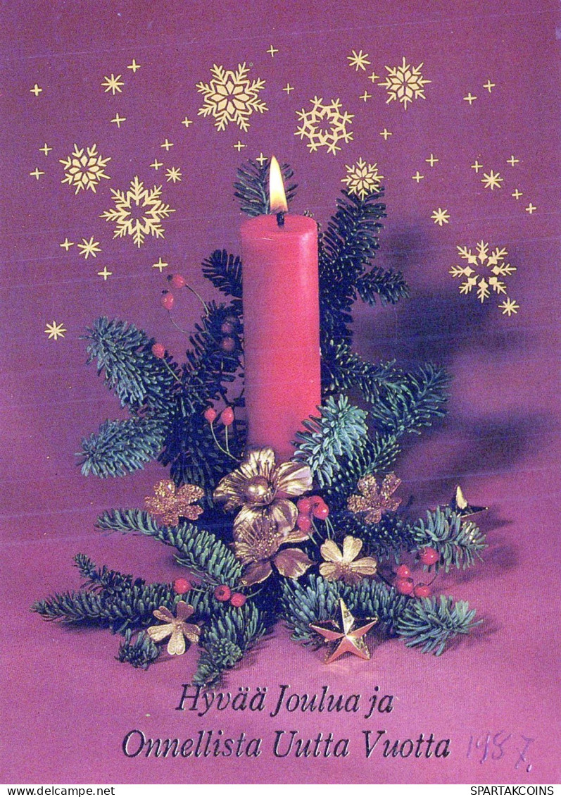 Happy New Year Christmas CANDLE Vintage Postcard CPSM #PAV522.A - Nouvel An