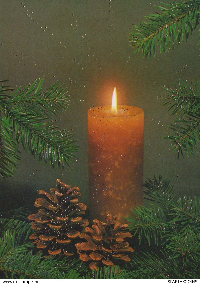Buon Anno Natale CANDELA Vintage Cartolina CPSM #PAV474.A - Nouvel An