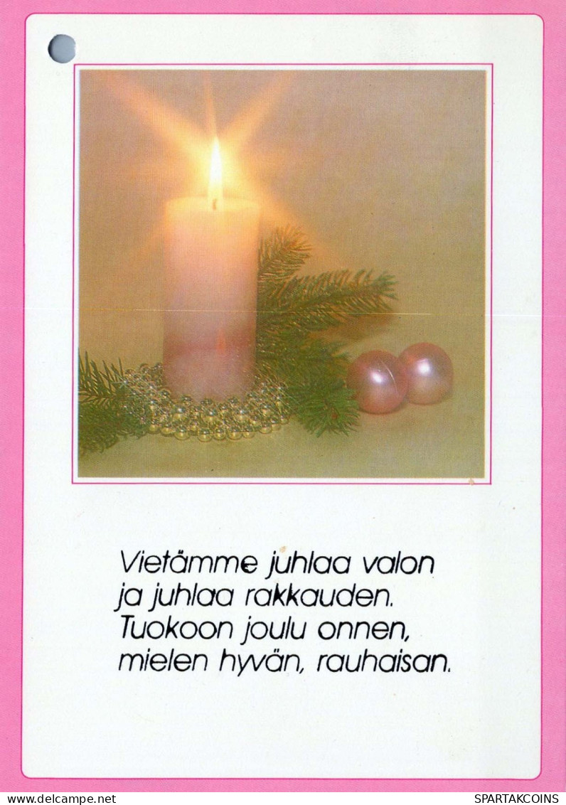Buon Anno Natale CANDELA Vintage Cartolina CPSM #PAV354.A - Nouvel An