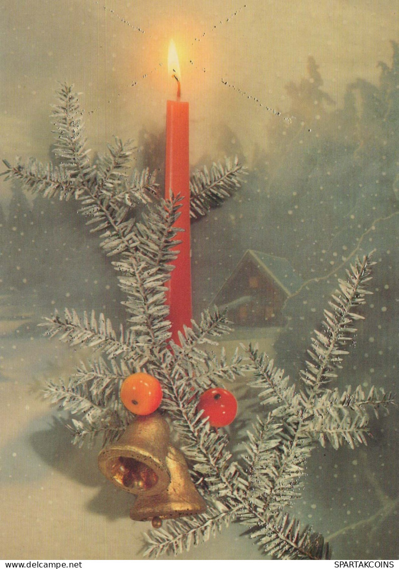 Buon Anno Natale BELL CANDELA Vintage Cartolina CPSM #PAV394.A - Nouvel An