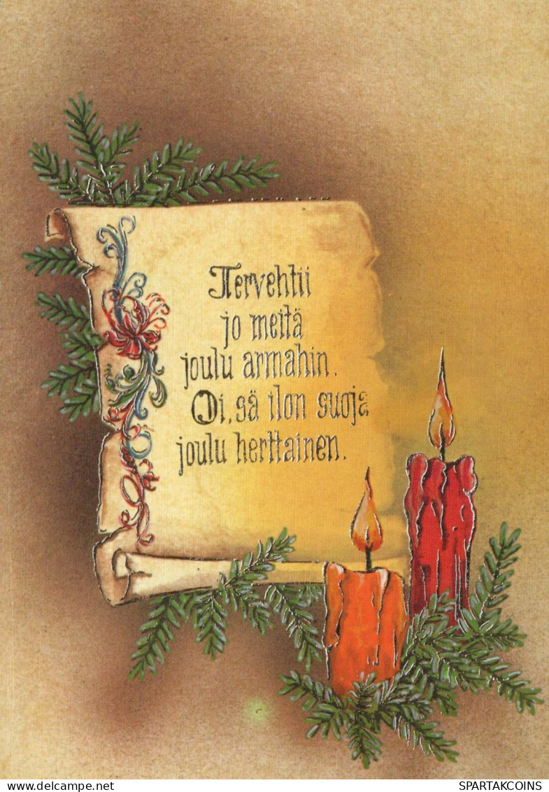 Neujahr Weihnachten KERZE Vintage Ansichtskarte Postkarte CPSM #PAV306.A - Nouvel An