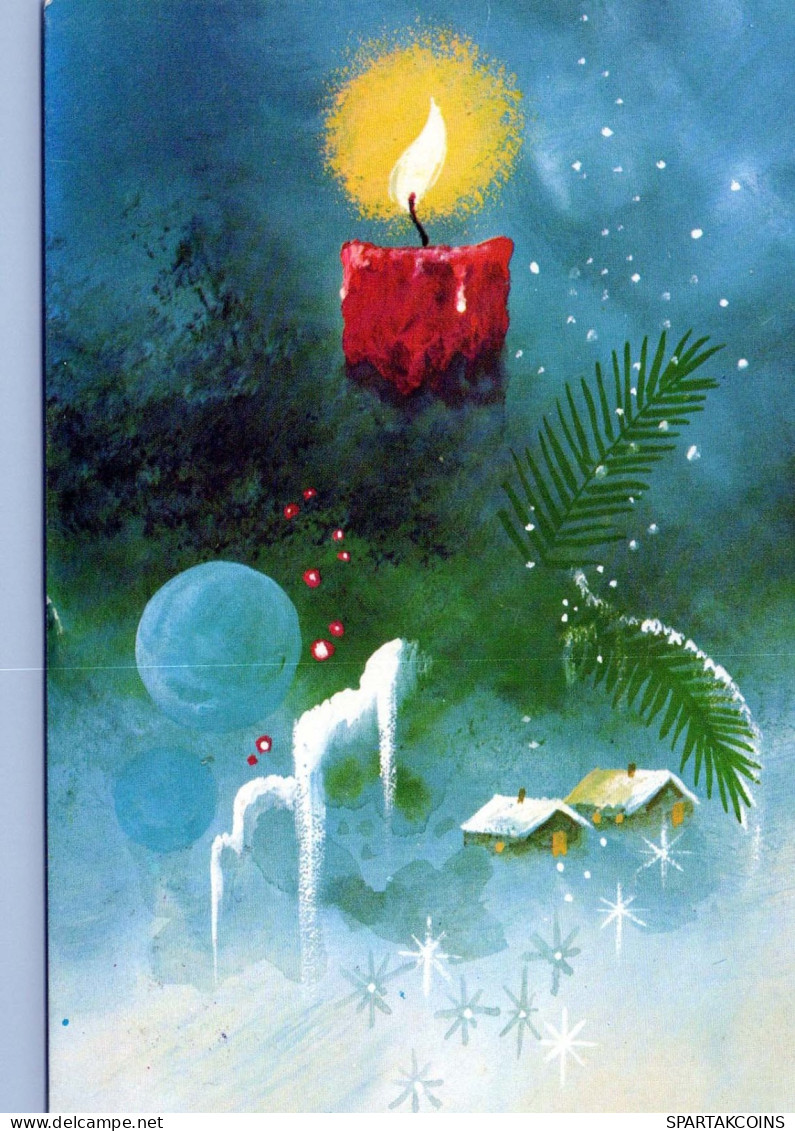 Happy New Year Christmas CANDLE Vintage Postcard CPSM #PAV362.A - Nouvel An