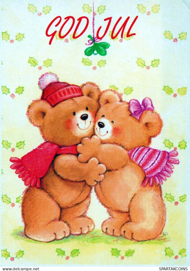 Happy New Year Christmas TEDDY BEAR Vintage Postcard CPSM #PAU891.A - Nouvel An